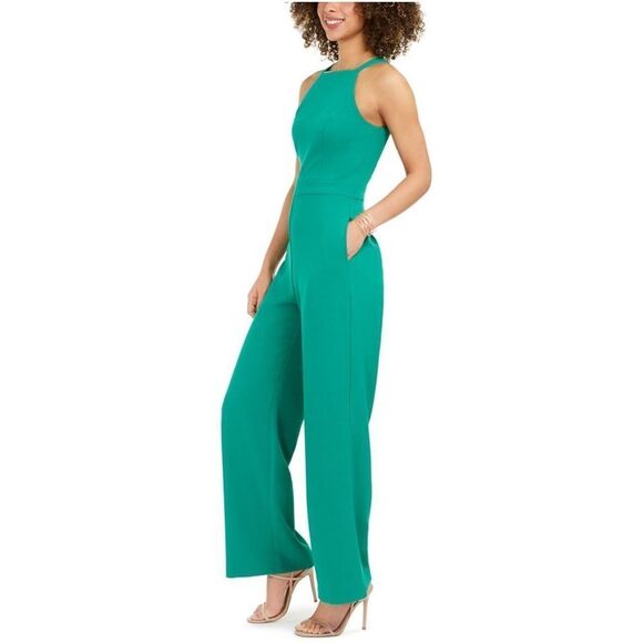Vince Camuto Cutout-Back Jumpsuit Emerald 4 - Picture 2 of 5